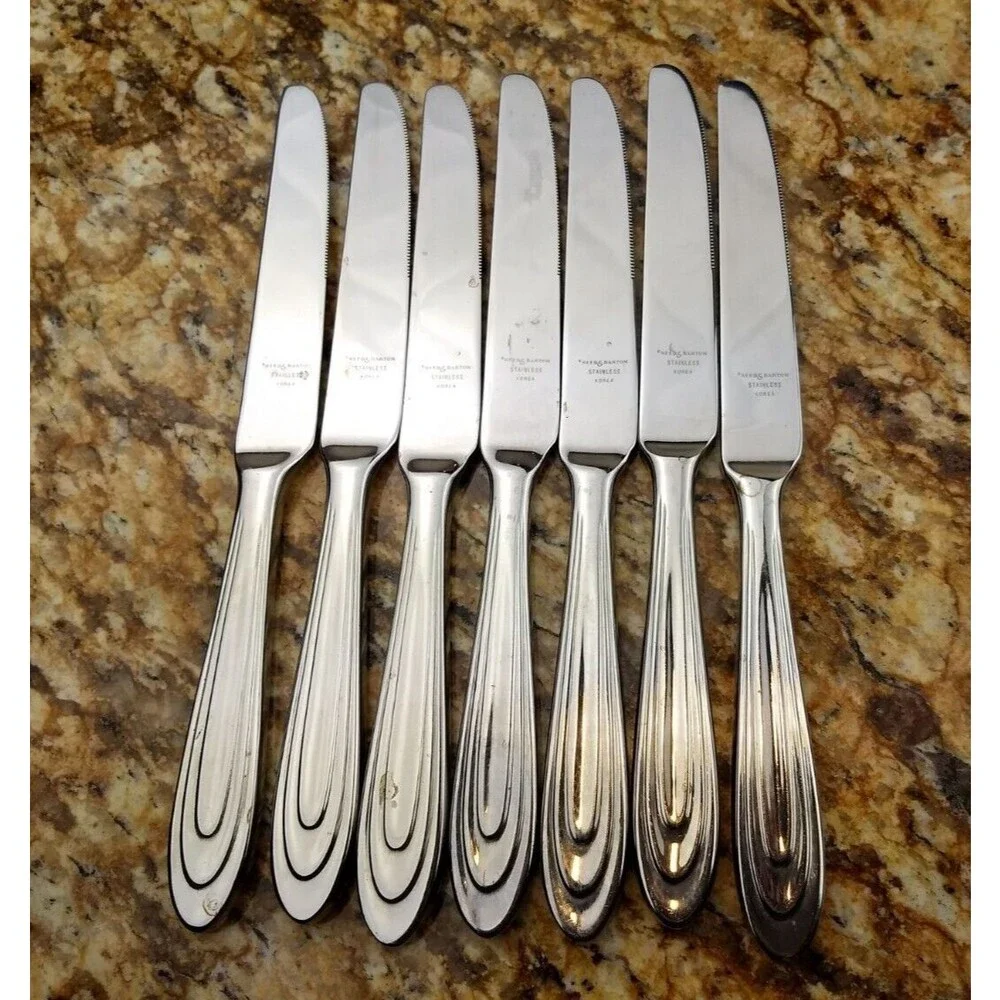 7 Reed & Barton Select ANSE ROYALE DINNER KNIVES 18/10 Korea Stainless Flatware‎